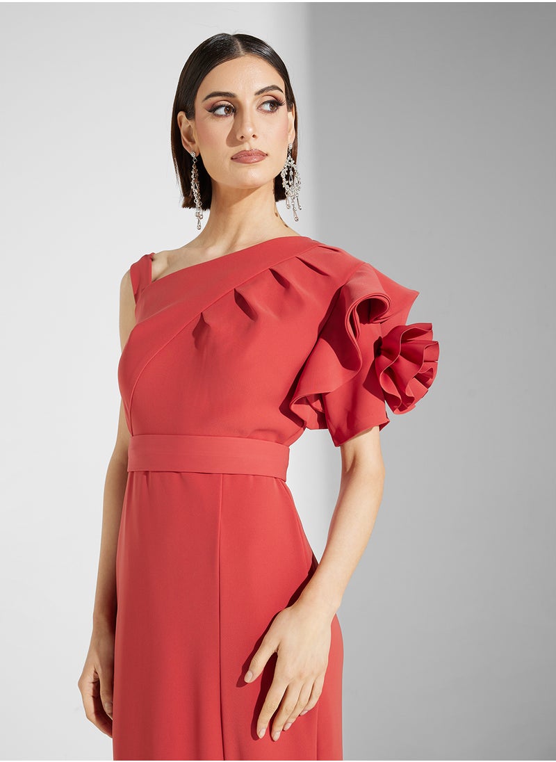 Iyra One Shoulder Side Slit Dress  - Image 3