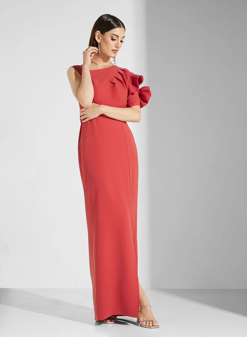 Iyra One-Shoulder Column Dress