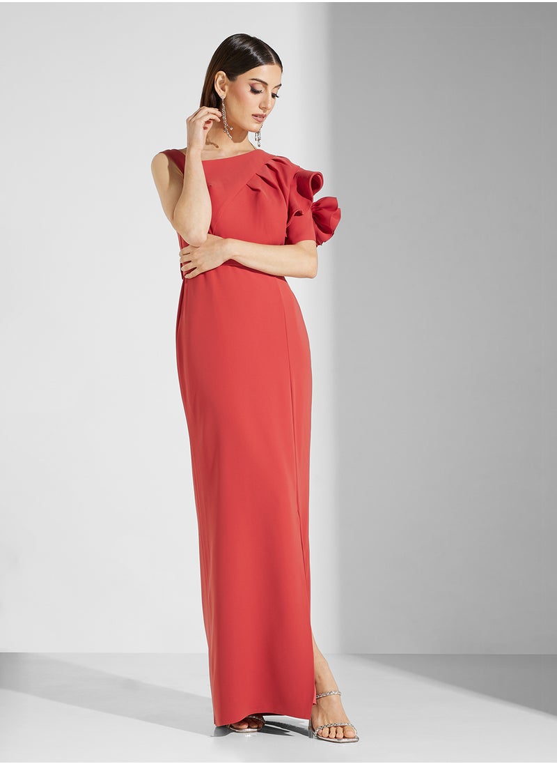 Iyra One Shoulder Side Slit Dress  - Image 4