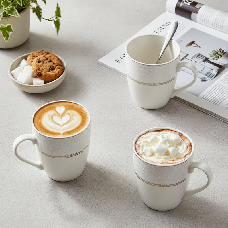 Shallow ISLA New Bone China Mug 355 ml  Classic White Coffee & Tea Mug for Daily Use, Brunch, Coffee Station, Ramadan, Eid, Diwali & Gifting - Image 5
