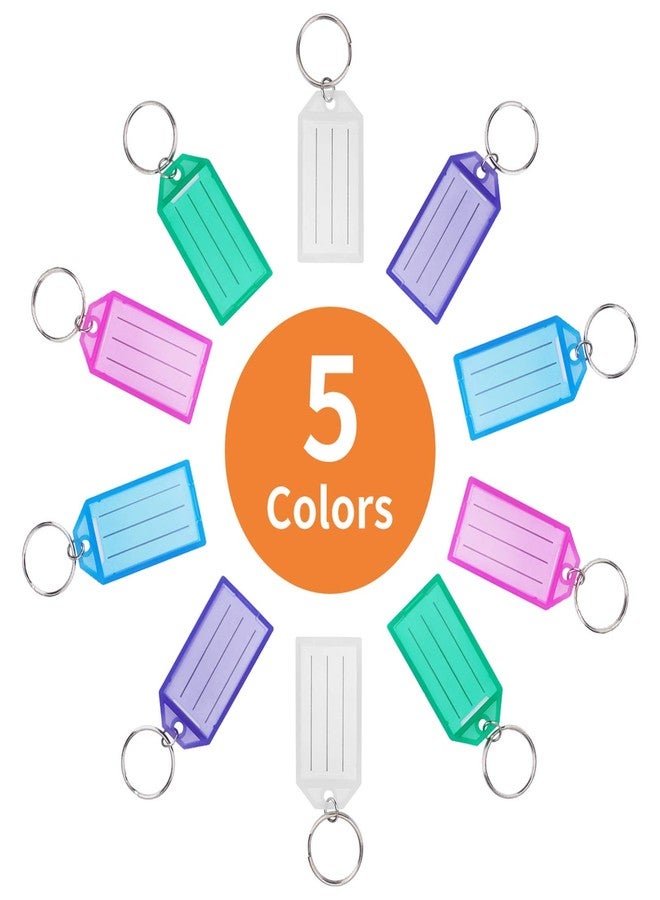 Cuttte 20 Pack Plastic Key Tags with Container, Key Labels with Ring and Label Window, 5 Colors - Image 2