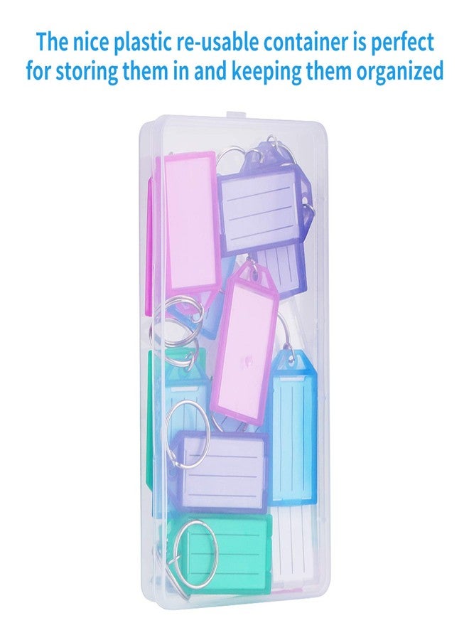 Cuttte 20 Pack Plastic Key Tags with Container, Key Labels with Ring and Label Window, 5 Colors - Image 3