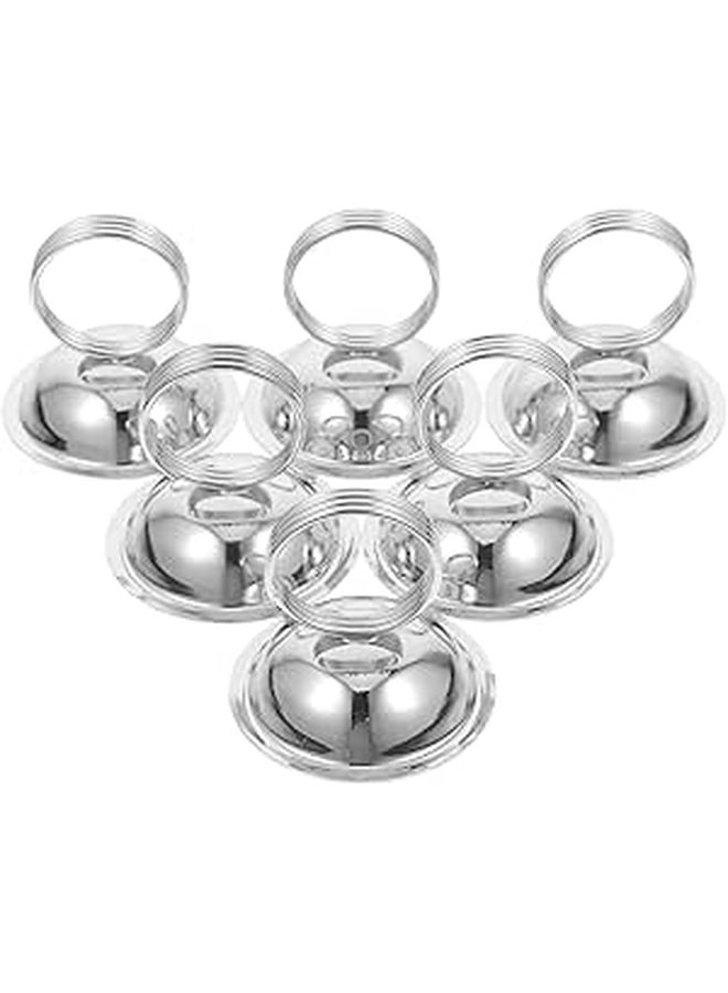 6pcs Stainless Steel Table Number Holders with Semi Circle Base for Wedding Restaurant Display - Image 1