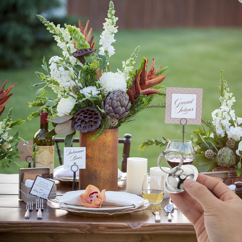 6pcs Stainless Steel Table Number Holders with Semi Circle Base for Wedding Restaurant Display - Image 5