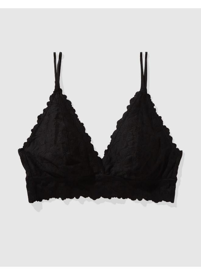 Aerie Show Off Rosey Lace Padded Plunge Bralette - Image 3