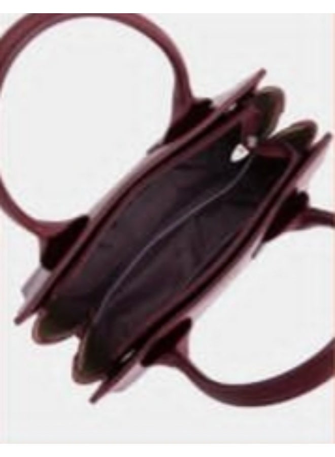 BAGCO Women’s Leather Tote Bag Set with Wallet – Textured Handbag with Tassel Charm & Top Handle - Image 5