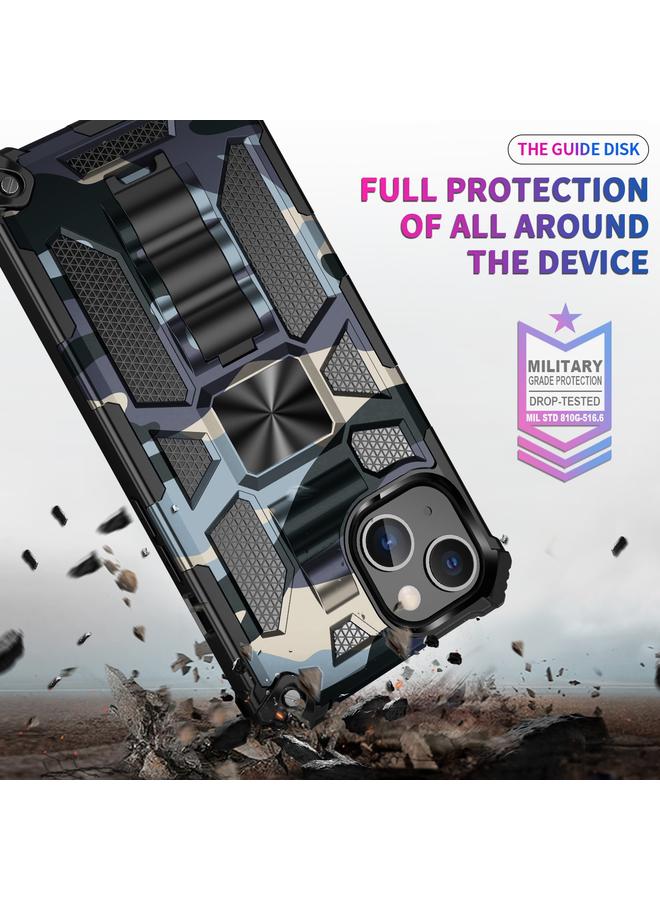 زبون جراب لهاتف iPhone 13 Camouflage Armor Kickstand TPU + PC جراب هاتف مغناطيسي - Image 5