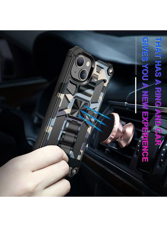 زبون جراب لهاتف iPhone 13 Camouflage Armor Kickstand TPU + PC جراب هاتف مغناطيسي - Image 4