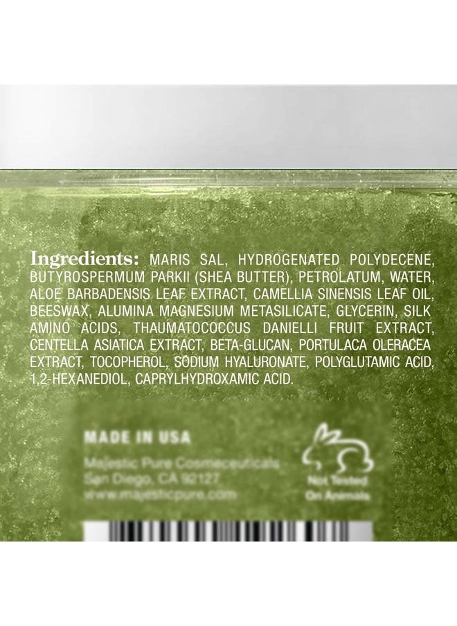 Majestic Pure Matcha Green Tea Body Scrub for All Natural Skin Care - Exfoliating Multi Purpose Body and Facial Scrub Moisturizes and Nourishes Face and Skin - 10 oz - Great Gift for Her  - Image 5