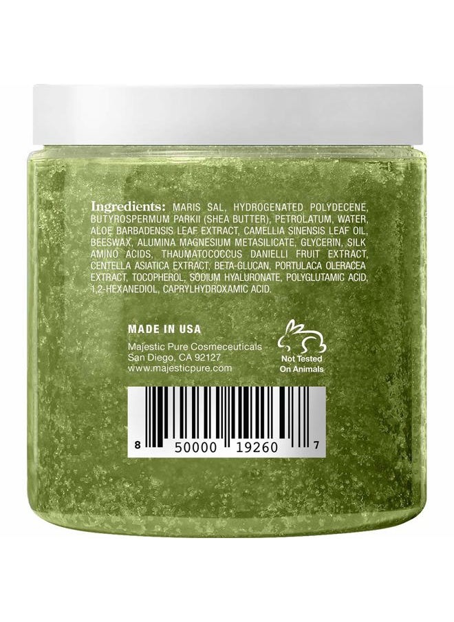 Majestic Pure Matcha Green Tea Body Scrub for All Natural Skin Care - Exfoliating Multi Purpose Body and Facial Scrub Moisturizes and Nourishes Face and Skin - 10 oz - Great Gift for Her  - Image 4