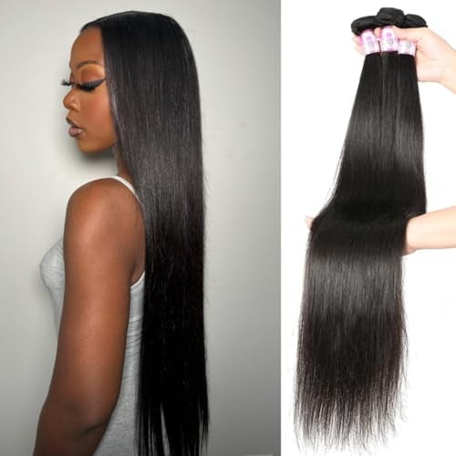 Beauty Forever Hair Brazilian Virgin Straight Hair 3 Bundles 100 Unprocessed Human Hair Weave Extensions Natural Color Can Be Dyed and Bleached 16 18 20