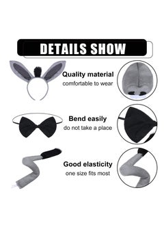 Excefore 5 Pack Kids Animal Costume Kit, Bow Tie Tail Tutu with Headband Tail Ears, Suitable for Girls Kids Dress Up Carnival Animals Cosplay Party  - Image 2