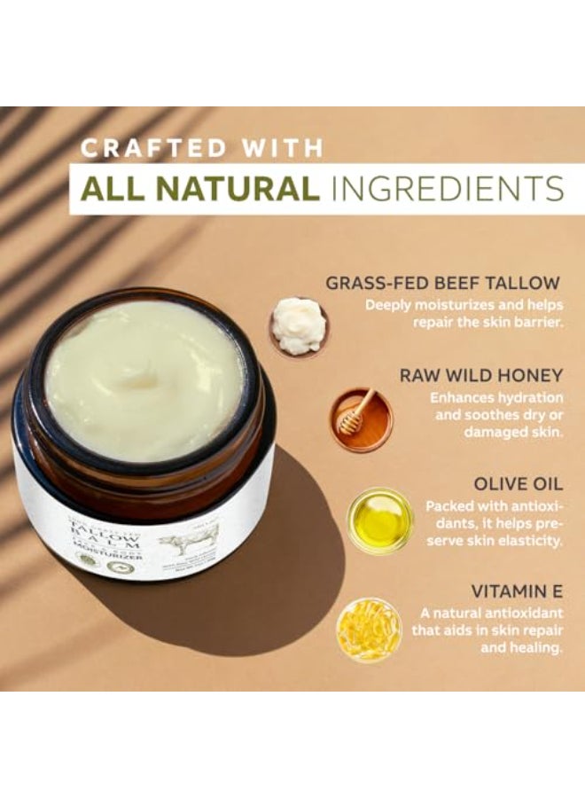 Arlun Beef Tallow for Skin Beef Tallow and Honey Balm Tallow Face Moisturizer Nourishes and Hydrates the Skin Grass Fed Balm Enriched with Raw Wild Honey 60g - Image 3