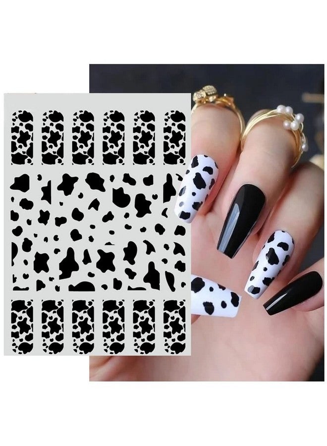 KZBTRBT 7 Sheets Gold Nail Art Stickersgraffiti Nail Decals 3D Selfadhesive Nail Art Supplies Metal Laser Cow Graffiti Gold Silver Black Nail Art Design Manicure Tips Diy Nail Decorationfor Women Girl Kids - Image 3