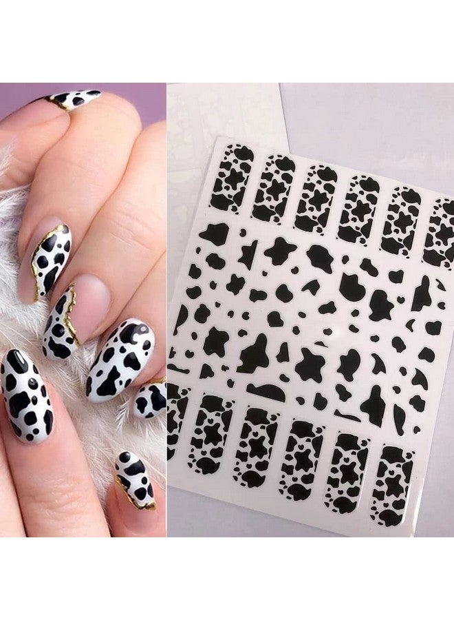 KZBTRBT 7 Sheets Gold Nail Art Stickersgraffiti Nail Decals 3D Selfadhesive Nail Art Supplies Metal Laser Cow Graffiti Gold Silver Black Nail Art Design Manicure Tips Diy Nail Decorationfor Women Girl Kids - Image 4