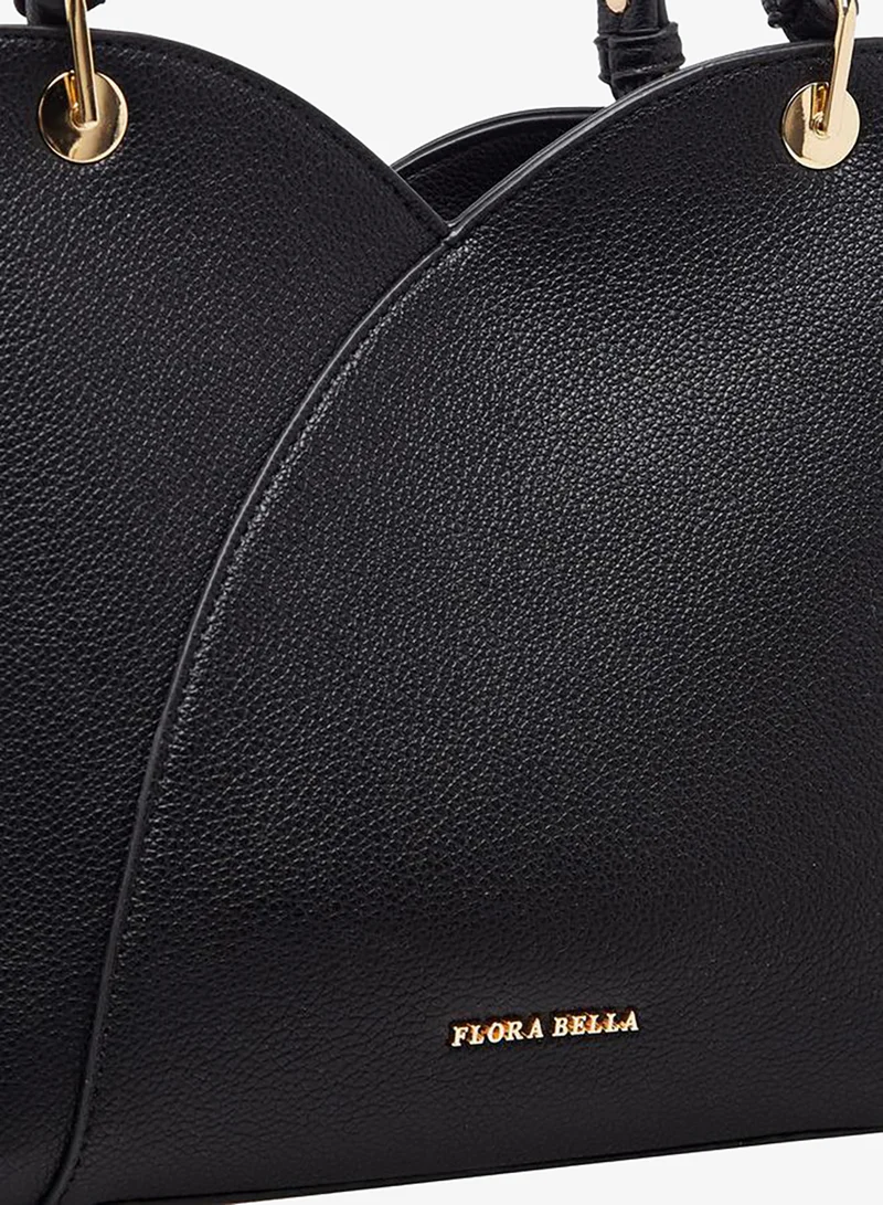 Flora Bella By Shoexpress BLACK Textured Tote Bag With Detachable Strap for Women | Best Price UAE