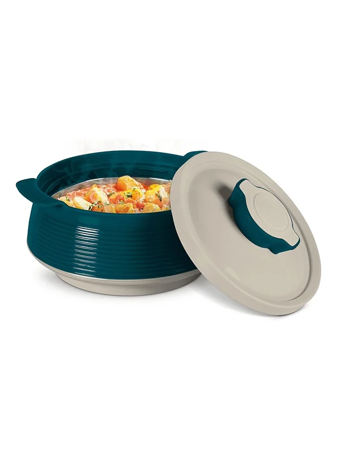 Milton MILTON 3-Piece Casserole Set (850ml, 1.35L, 1.85L) Double-Walled Hotpot with PU Insulation & Stainless Steel Inner, Keeps Food Hot/Cold, Perfect for Serving Chapati, Roti & Mandi - Venice Reg - Green Marble Green 1.85Liters