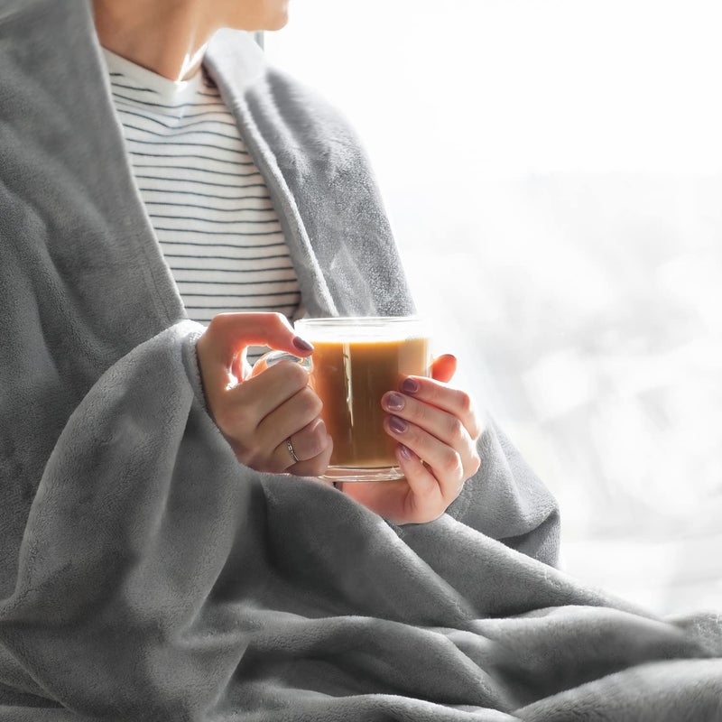 BEDELITE Fleece Blankets King Size Grey Throw Blankets for Bed & Couch Plush Cozy Fuzzy Blanket  Super Soft & Warm Blankets for Spring and Summer - Image 4