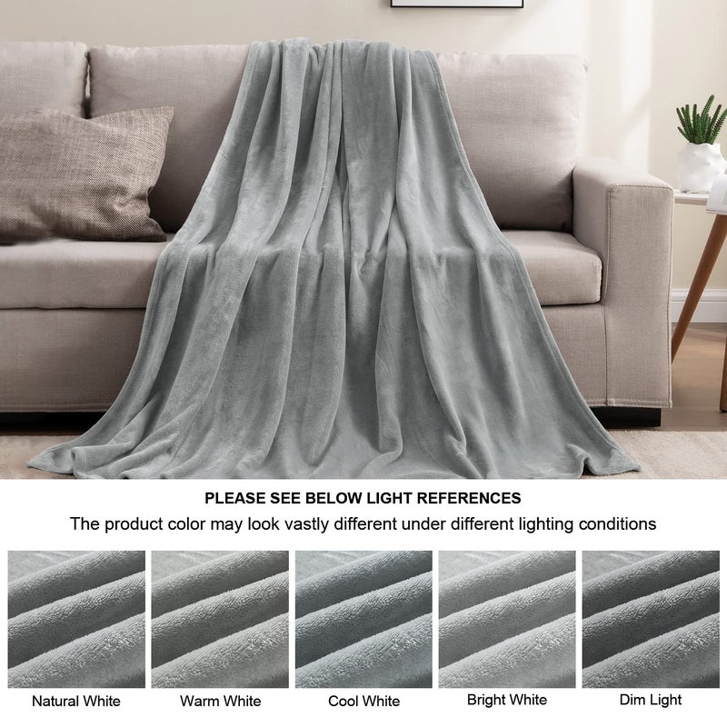 BEDELITE Fleece Blankets King Size Grey Throw Blankets for Bed & Couch Plush Cozy Fuzzy Blanket  Super Soft & Warm Blankets for Spring and Summer - Image 5