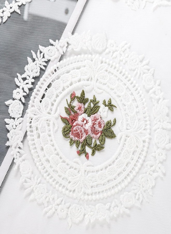 AVLA 6 Pack Lace Placemats, Retro French Style Cup Mat, Embroidered Dinning Table Place Mats, Fashionable Flower Vintage Crochet Lunchmat Doilies, Hollow Vase Mat for Home Kitchen Wedding Decoration - Image 4