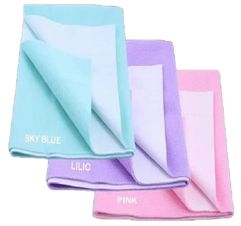 Urika PVC (Polyvinyl Chloride) Baby Bed Protector Waterproof Dry Sheet for New Born Babies (Free Size Multicolor_Pack of 3) - Image 1