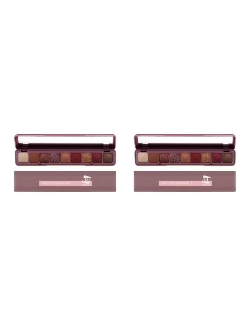 2pcs KSD 9 Color Soft Color Eyeshadow Palette (Marron) 9 Gm