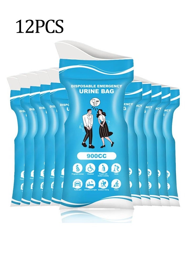 Auger Disposable Urine Bags for Travel, 900ML Pee Bags for Women Men - Emergency Urinal Bag with Leakproof & Odor-Resistant Seal, Travel Urinal for Camping, Traffic Jam, Road Trip, Kids-12PCS - Image 1