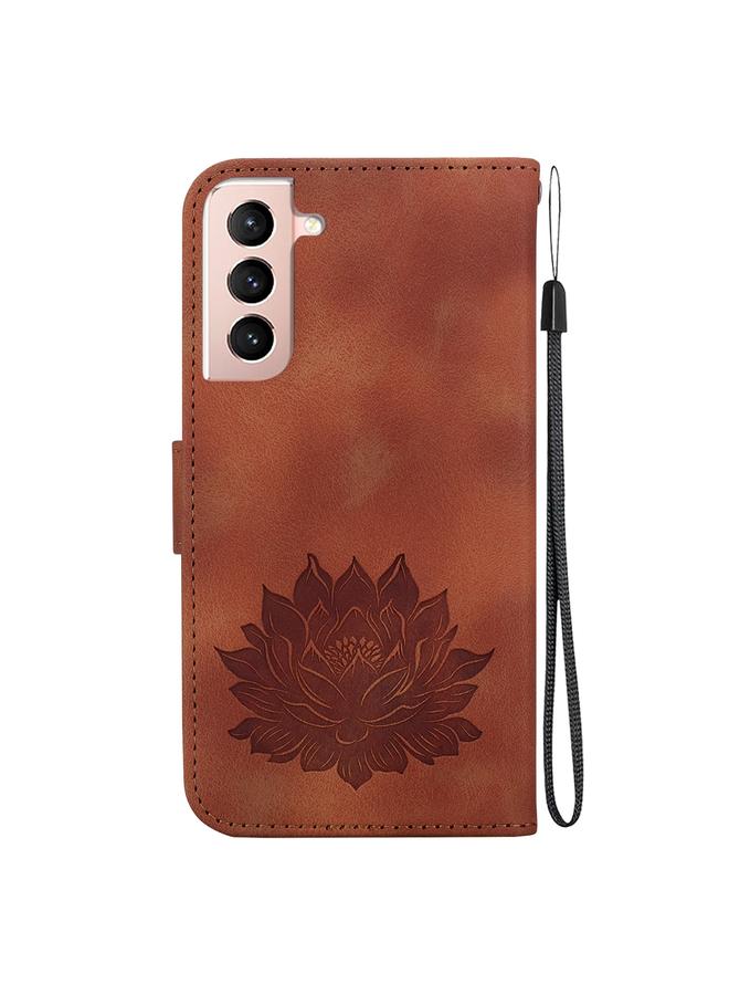 اس-توب جراب لهاتف Samsung Galaxy S21 5G جراب هاتف جلدي منقوش بزهرة اللوتس - Image 3