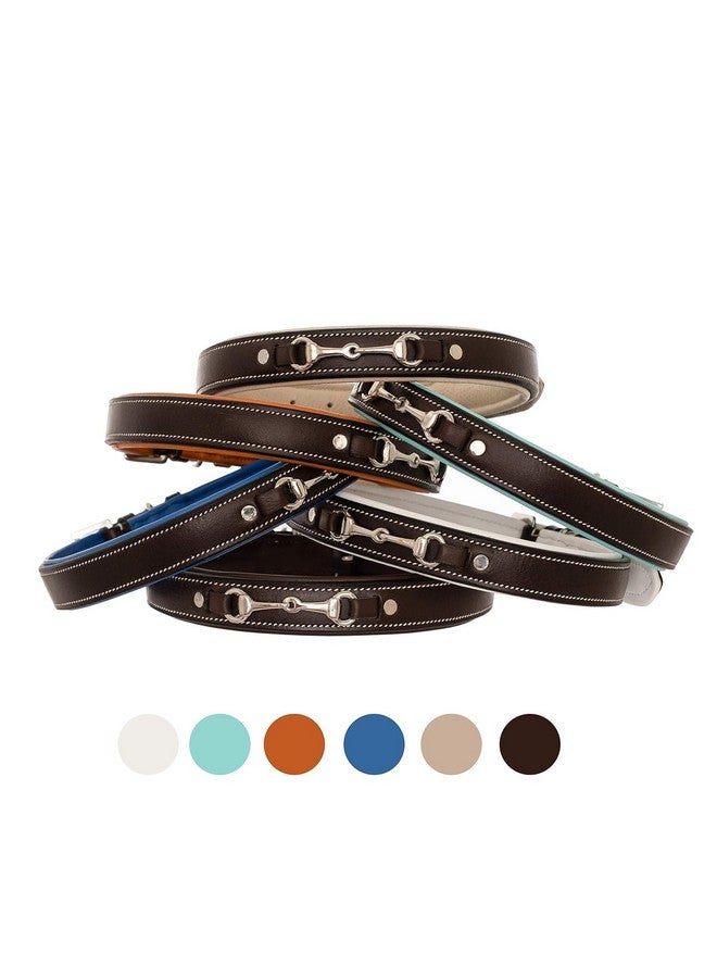 Hanumex Genuine Leather Dog Neck Belt: Snaffle Studded Collar For Dogs - Black Leather With Tan Soft Cushion, Strong Ss Buckle - Image 5