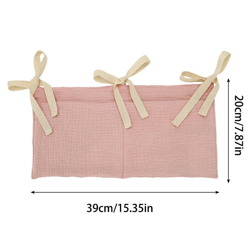 Eforcase 2PCS Baby Crib Organizer Cot Caddy Bed Storage Bag Hanging Pocket Diaper Nursery Organizer Bed Hanging Organizer Bag - Image 4
