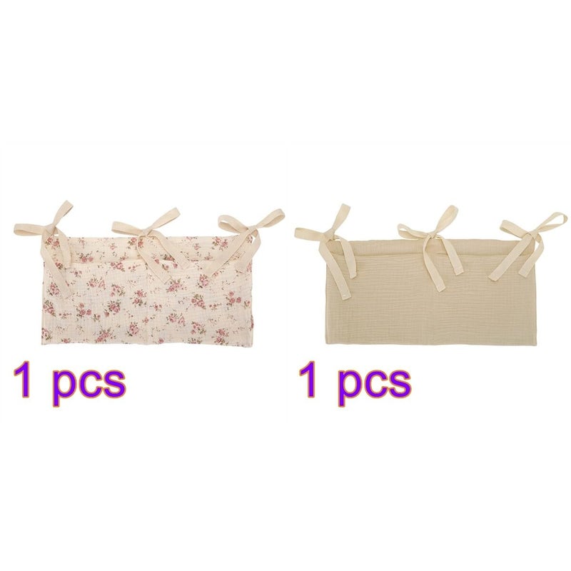 Eforcase 2PCS Baby Crib Organizer Cot Caddy Bed Storage Bag Hanging Pocket Diaper Nursery Organizer Bed Hanging Organizer Bag - Image 2