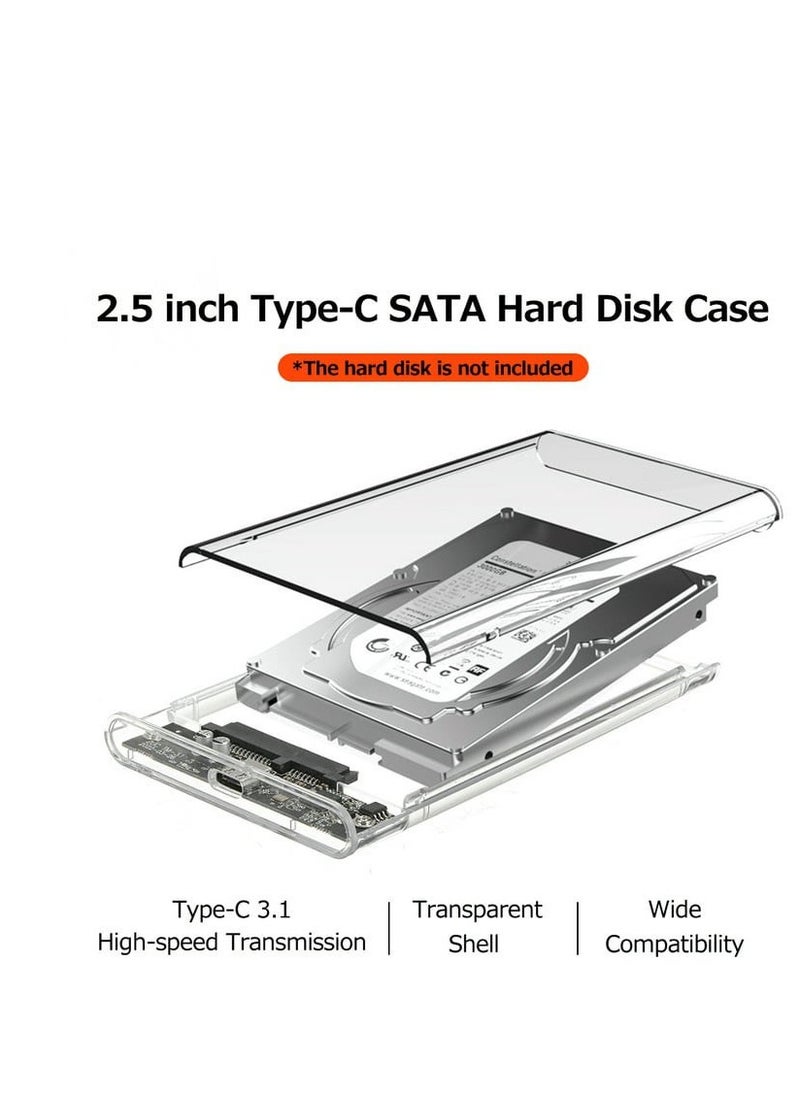 ماركة غير محددة - حافظه القرص الصلب المحمول (راكه هارد) USB3.0 SATA3.0 عالية السرعة 5 جيجابت في الثانية مقاس 2.5 بوصة تدعم تسريع UASP سعة5 تيرابايت (غطاء شفاف) - Image 1