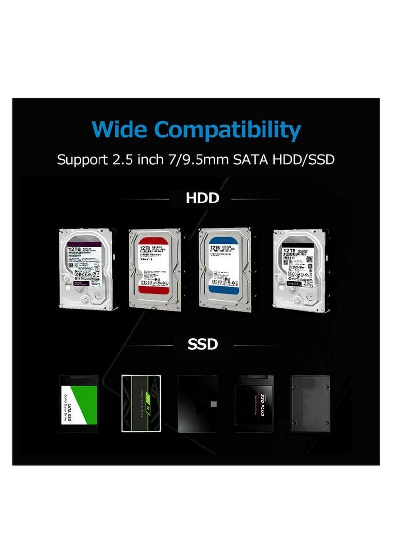 ماركة غير محددة - حافظه القرص الصلب المحمول (راكه هارد) USB3.0 SATA3.0 عالية السرعة 5 جيجابت في الثانية مقاس 2.5 بوصة تدعم تسريع UASP سعة5 تيرابايت (غطاء شفاف) - Image 1