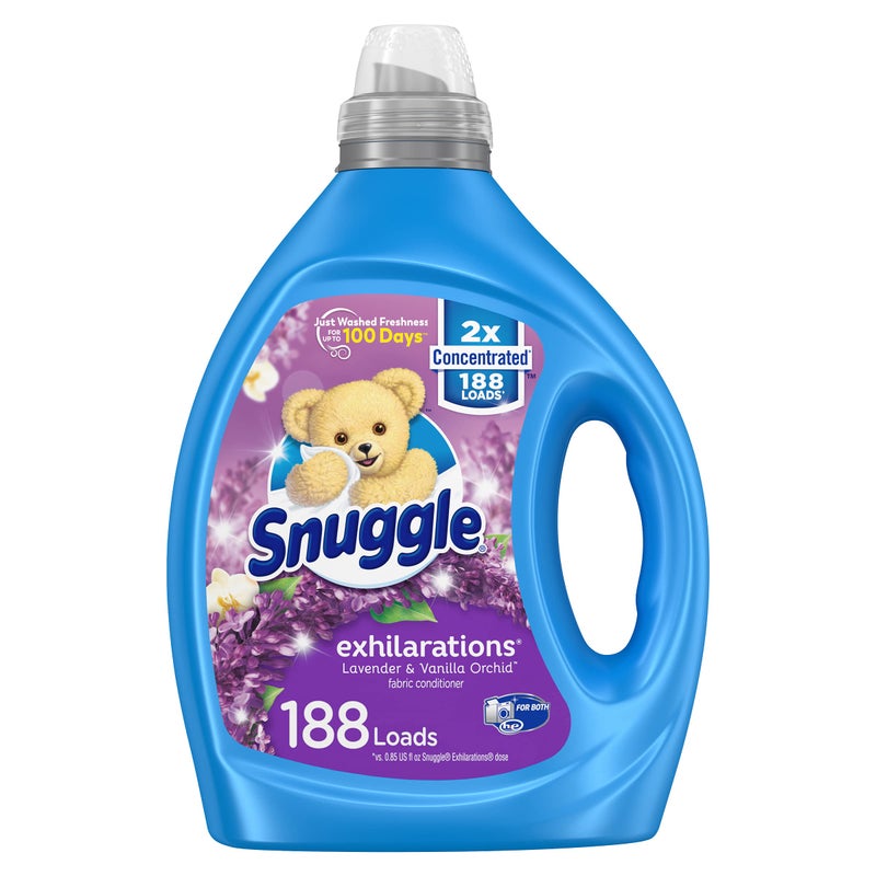 Snuggle Exhilarations Liquid Fabric Softener Lavender and Vanilla Orchid 2X Concentrated 188 Loads