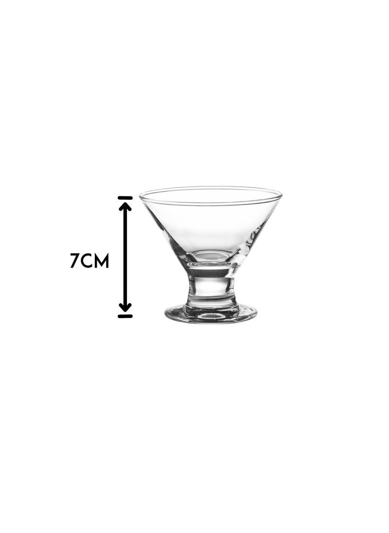 Dania Set of 12 clear glass dessert plates and cups with a base, 60 ml  - Image 3