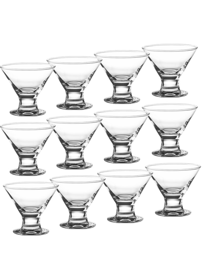 Dania Set of 12 clear glass dessert plates and cups with a base, 60 ml  - Image 2