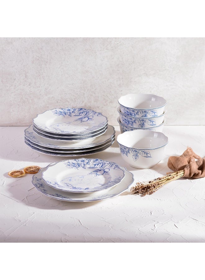 222 Fifth Hudson Valley 12Piece Porcelain Dinnerware Set - Image 3