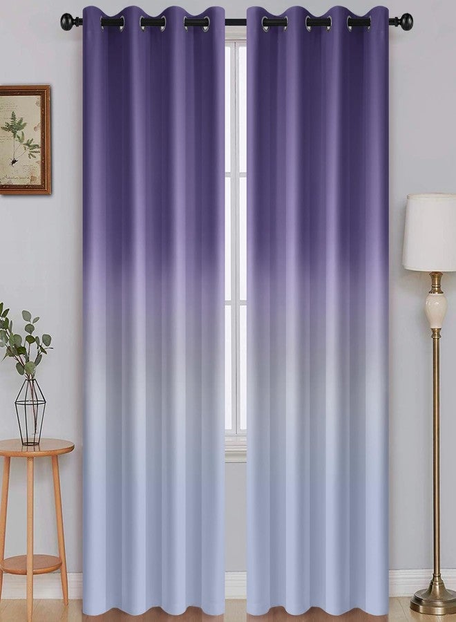 Yakamok Light Blocking Gradient Color Curtains Lavender Purple Ombre Blackout Curtains Room Darkening Grommet Window Drapes for Living Room/Bedroom (Lavender Purple,2 Panels,52x84 Inch) - Image 1