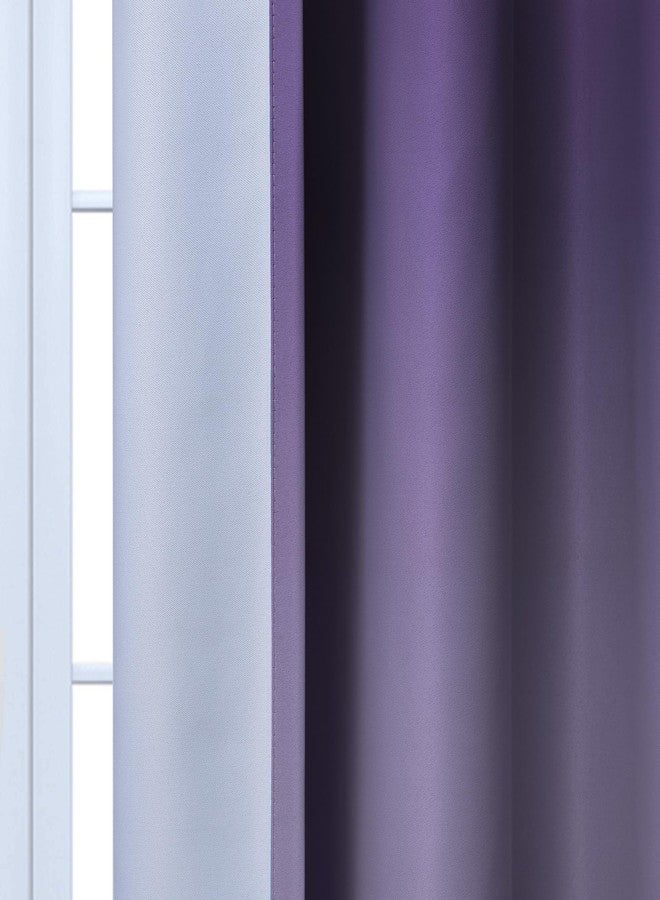 Yakamok Light Blocking Gradient Color Curtains Lavender Purple Ombre Blackout Curtains Room Darkening Grommet Window Drapes for Living Room/Bedroom (Lavender Purple,2 Panels,52x84 Inch) - Image 5