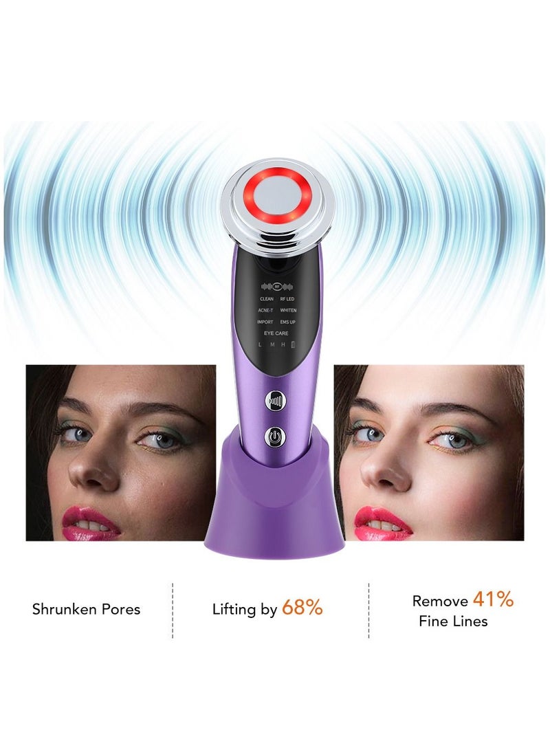 7 in 1 Facial Massager Anti Aging Wrinkle Face Beauty Instrument White - Image 5