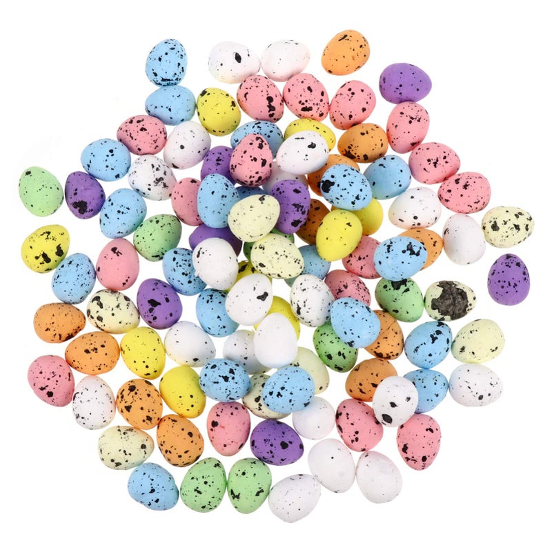100pcs Artificial Bird Eggs Fake Foam Eggs for Photo Props Crafts Garden Bird Nest Decor Easter Party Decorations Assorted Color