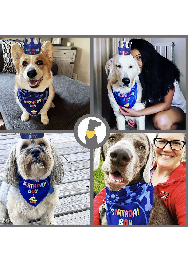 KASTWAVE Dog Birthday Party Supplies, Dog Birthday Bandana Set for Medium Large Dogs, Party Hat, Crown and Cute Dog Birthday Banner with It's My Birthday Mother Puppers Sign - Image 5
