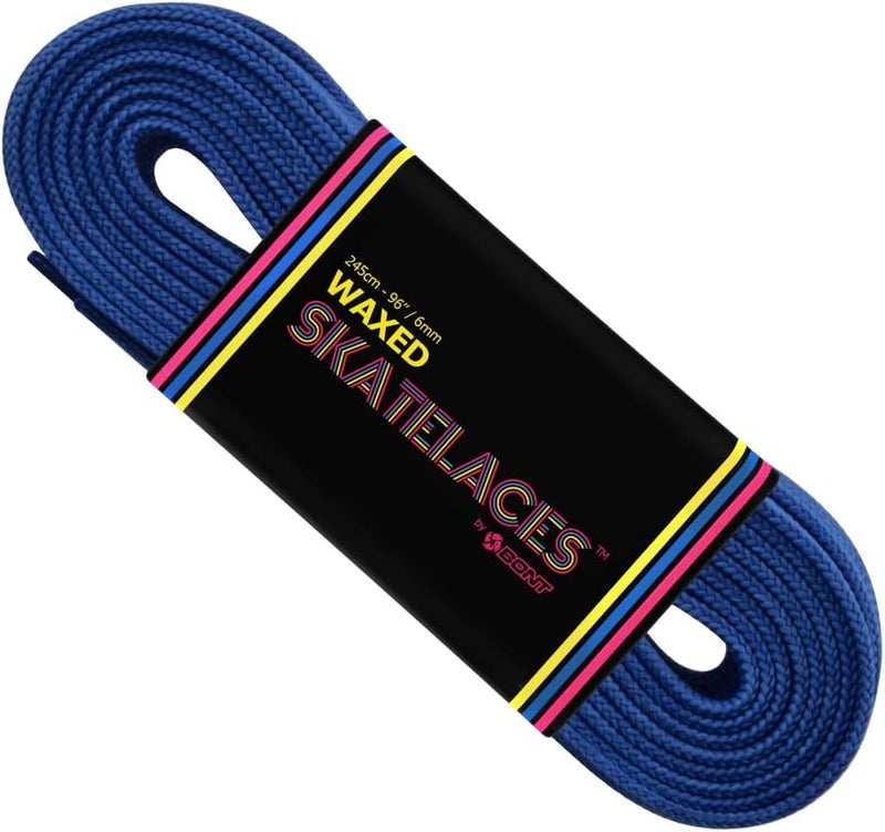 Bont Skates Waxed Laces - 6mm & 8mm - 47" 71" 79" 96" 108" - Mad About You Navy Blue - Image 1