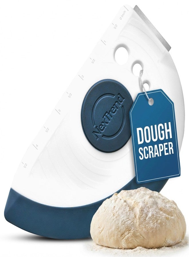NexTrend 5-in-1 Dough Scraper & Flexible Bowl Scraper by Nextrend, Bread Scraper with Stainless Steel Edge, Ruler & Herb Stripper – BPA Free, Dishwasher Safe - Blue - Image 1