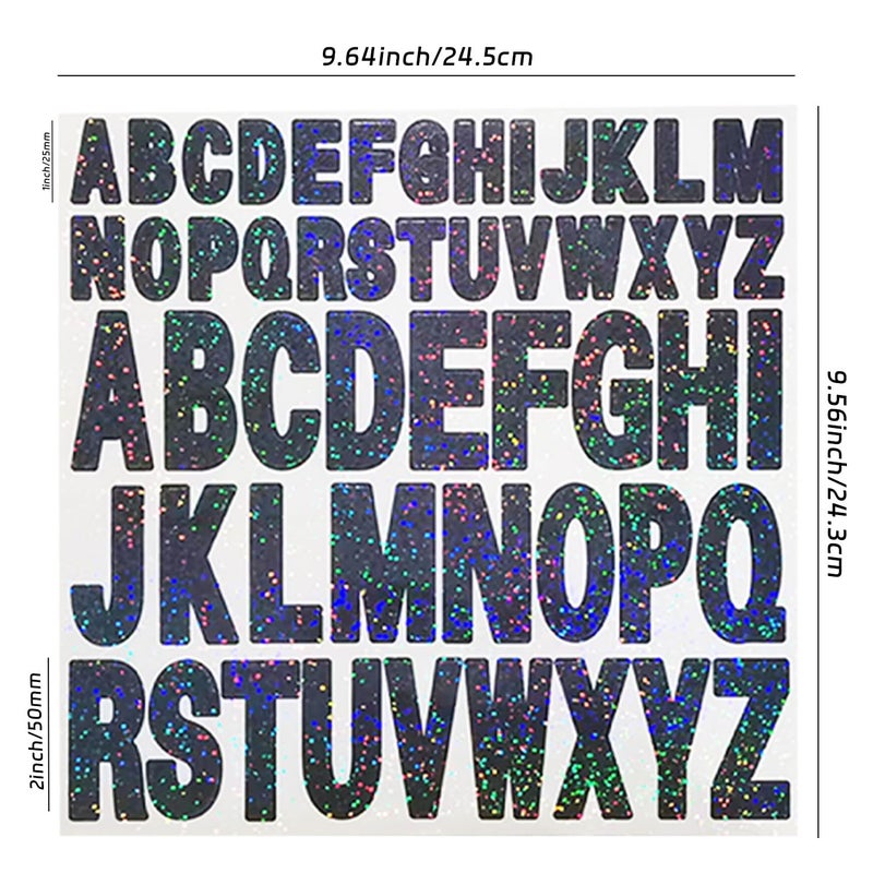 Starboling Letter Stickers,2 Inch+1 Inch Black Alphabet Sticker,Self Adhesive Vinyl for Crafts Outdoor Sign Wall Mailbox Windows Doors Car posterboard - Image 2