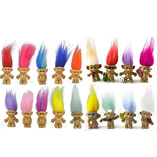 Yintlilocn 18packs Retro Troll Dolls SetPVC Vintage Troll Doll Chromatic Adorable for Collections School Project Arts and Crafts Party Favors Style218packs - Image 1