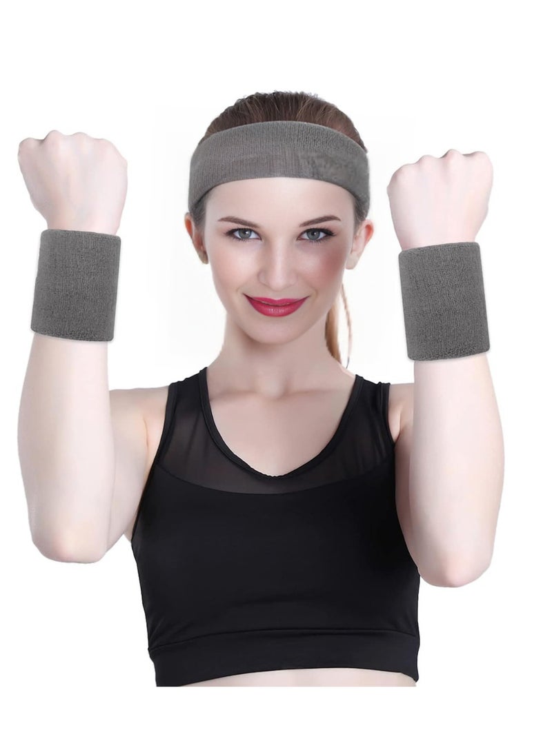 Generic Sports Sweatband, 3 Headbands and 6 Wristbands for Men Women Kids, Moisture-Wickin Elastic Athletic Headband for Gym, Yoga, Tennis, Running  - Image 5