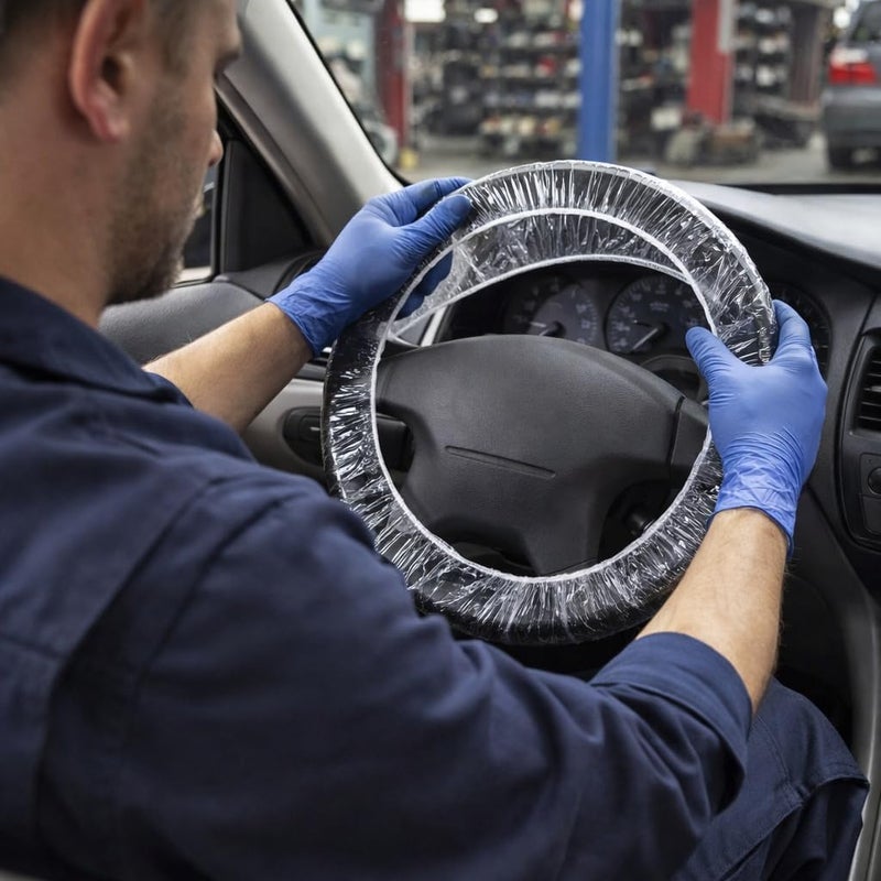 Hi-Tech SWC-500 Disposable Universal Fit Steering Wheel Cover - 500 Pack - Image 2