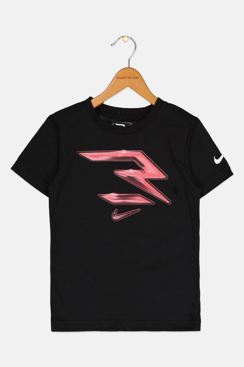 Nike Kids Boy Sportswear Fit Short Sleeves Outdoor T-Shirt, Black  - Image 1