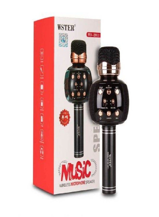 WSTER Orignal Wster WS-2911 Professional Wireless Bluetooth Karaoke Microphone Speaker WS2911 - Image 1